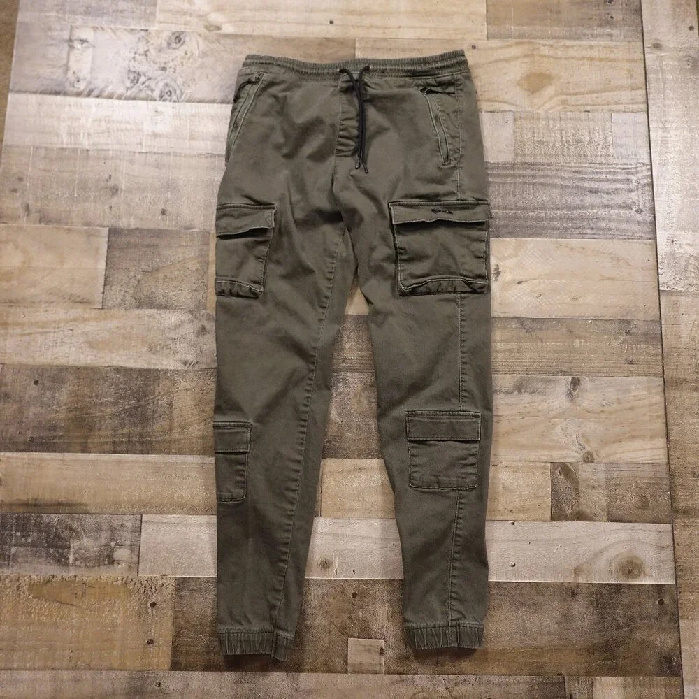 Hollister Cargo Jogger Men’s‎ Size MT Olive Green Advanced Stretch Pants 30”